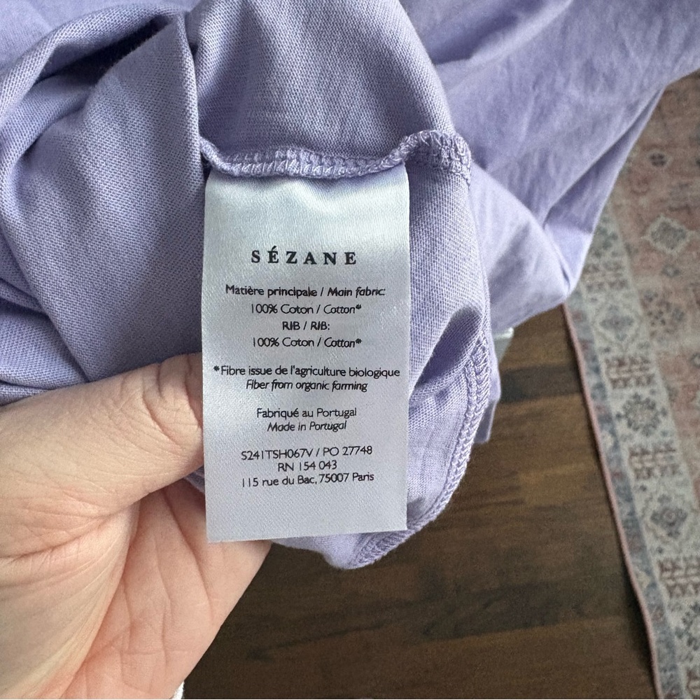 Sezane Amore Baci Pasta T-shirt Lilac Large - Picture 6 of 6